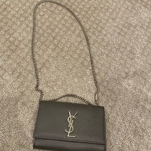 LIKE NEW YSL small Kate charcoal crossbody purse